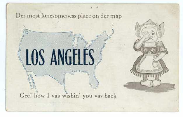 Gee! How  Vas Wishin' You Vas Back, Los Angeles, CA, 1913 Divided Back