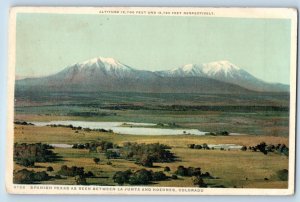 Hoehnes Colorado CO Postcard Spanish Peaks La Junta Culebra Range c1920 Vintage