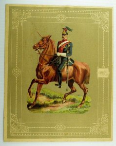 1880's-90's Large Raphael Tuck Victorian Card Military Mounted Horse 8 X 10 *P