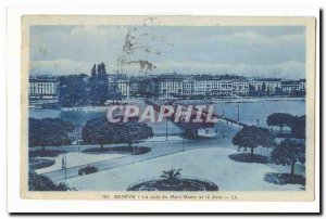 Switzerland Old Postcard Geneve The Quai du Mont Blanc and the Jura