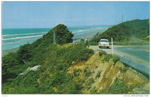 Highway along ocean , COPALIS BEACH , Washington , 50-60s