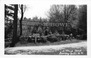 H74/ Swazey Center New Hampshire RPPC Postcard c1950s Potash Bowl Sign  106