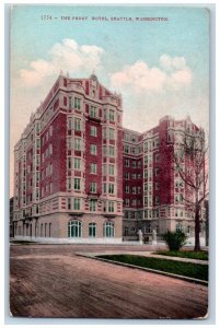 Seattle Washington Postcard Perry Hotel Exterior Building 1912 Vintage Antique