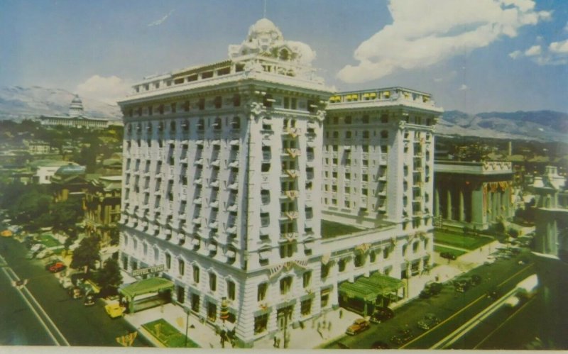 Hotel Utah Salt Lake City Unposted Written On Chrome Vintage Postcard