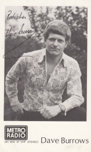 Dave Burrows Vintage Metro Radio DJ Hand Signed Cast Card Photo