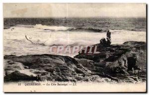 Old Postcard Quiberon Cote Sauvage