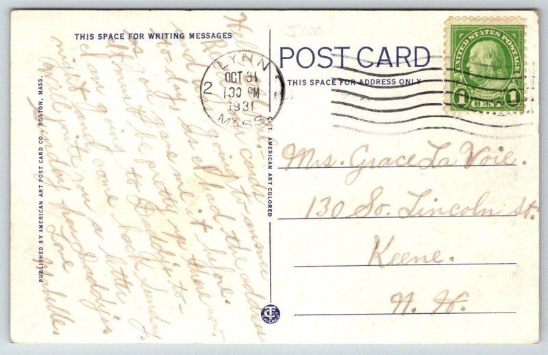 1931  Lynn  Massachusetts  Classical High School     Postcard