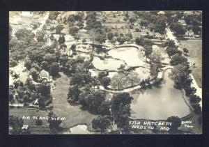 RPPC NEOSHO MISSOURI FISH HATCHERY AERIAL VIEW BLAKE MO. REAL PHOTO POSTCARD