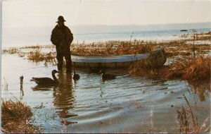 Beloeil QC Quebec Man Boat Birds c1989 Postcard F92