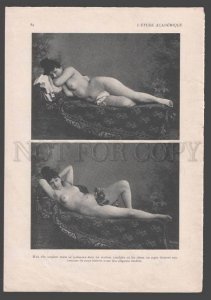 092776 ART NOUVEAU FRENCH NUDE RISQUE GIRS long hair #83-84