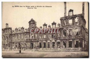 Old Postcard Reims In Ruins After Retirement Germans City Hotel Militaria