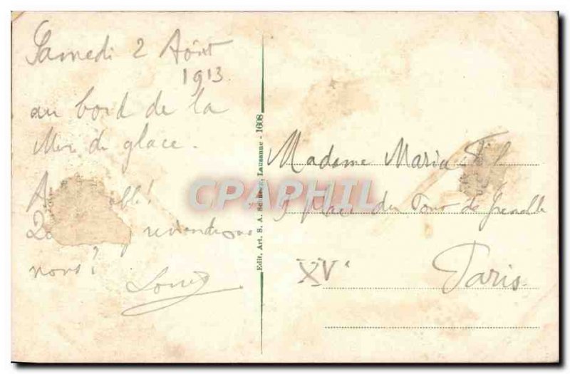 Old Postcard On the Bossons Glacier Mountaineering