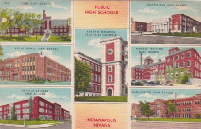 Indiana Indianapolis Multi Views Of Public High Schools