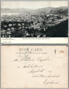 WELLINGTON NEW ZEALAND THORNDON & TE ARO ANTIQUE POSTCARD