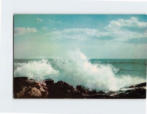 Postcard Surf and Rocks Along the Shore, Wallis Sands, Rye, New Hampshire