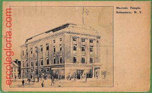 ah2215 - VINTAGE POSTCARD - MASONIC Temple, Salamanca, N.Y.