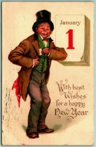 Unsigned Frances Brundage Happy New Year Raphael Tuck DB Postcard I11