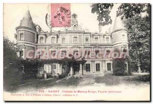 Postcard Old Gagny Chateau De Maison Rouge Main Facade