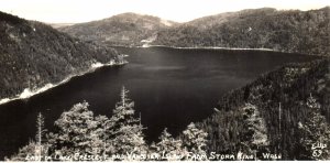RPPC Postcard Lake Crescent Washington Vancouver Island Storm King Vintage