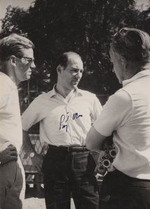 Stirling Moss F1 Grand Prix Motor Race Hand Signed French Press Photo