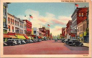 Postcard IL Galesburg - East Main Street