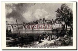 View & # 39Ancenis Old Postcard 1840 d & # 39apres etching time