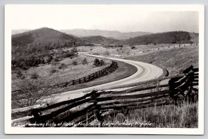 Rocky Knob Virginia Blue Ridge Parkway RPPC Beautiful Scenic View Postcard D22
