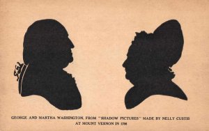 George and Martha Washington Silhouettes at Mount Vernon Postcard AA5016