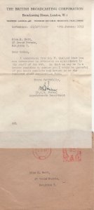 BBC 1953 Job Letter Hand Signed Val Gielgud Secretary