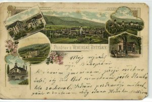 czech, VEVERSKÁ BITÝŠKA, Moravia, Multiview, Restaurant v. Oboře (1898) Postcard
