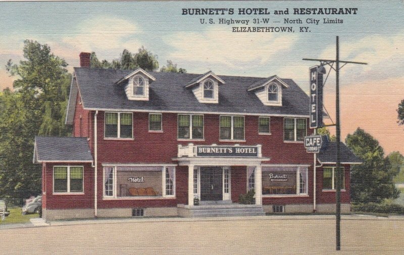 Kentucky Elizabethtown Burnett's Hotel & Restaurant Curteich sk1338