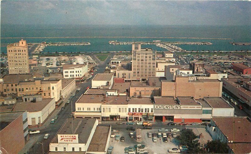 Corpus Christi Texas T Heads Airview Colorpicture Cole's Office Postcard 21-5997