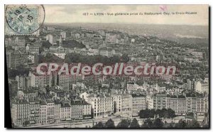 Old Postcard Lyon General view taken from the restaurant Gay Croix Rousse