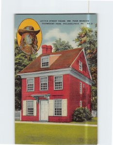 Postcard Letitia Street House Fairmont Park Philadelphia Pennsylvania USA