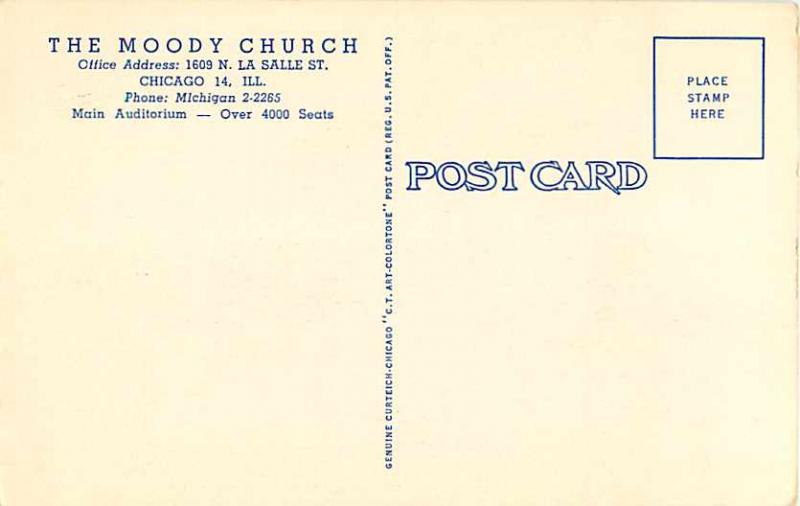 Moody Memorial Church Chicago Illinois IL Linen