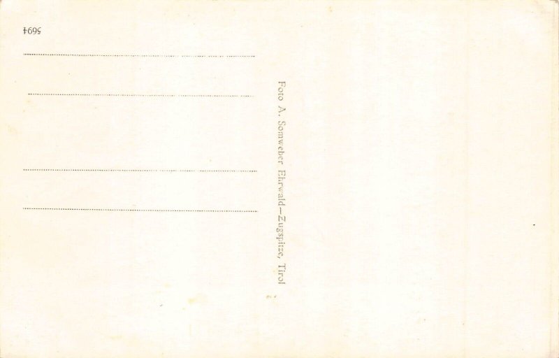 A073 Austria Ehrwald Sonnenspitze Mountain Peak Children RPPC postcard