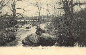 UDB Postcard; Attleboro MA Farmer's Dam Spillway, Bristol County, Unposted