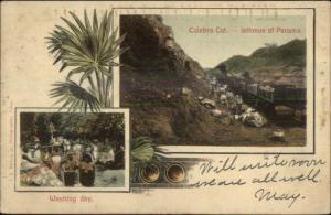 Culebra Cut Panama Palm Frond Border Used 1908 Postcard Cover