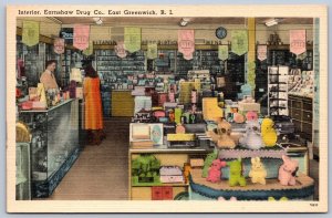K26/ East Greenwich Rhode Island Postcard Interior Earnshaw Drug Store 452