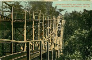 c1910 Conneaut Lake Pennsylvania Roller Coaster Amusement Wilt Postcard 25-7940