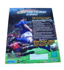 Virtual Striker Video Arcade Game Flyer Original Vintage Soccer Art 2002