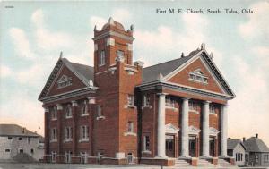 TULSA OKLAHOMA FIRST M E CHURCH METHODIST EPISCOPAL~S H KRESS PUB POSTCARD 1910s