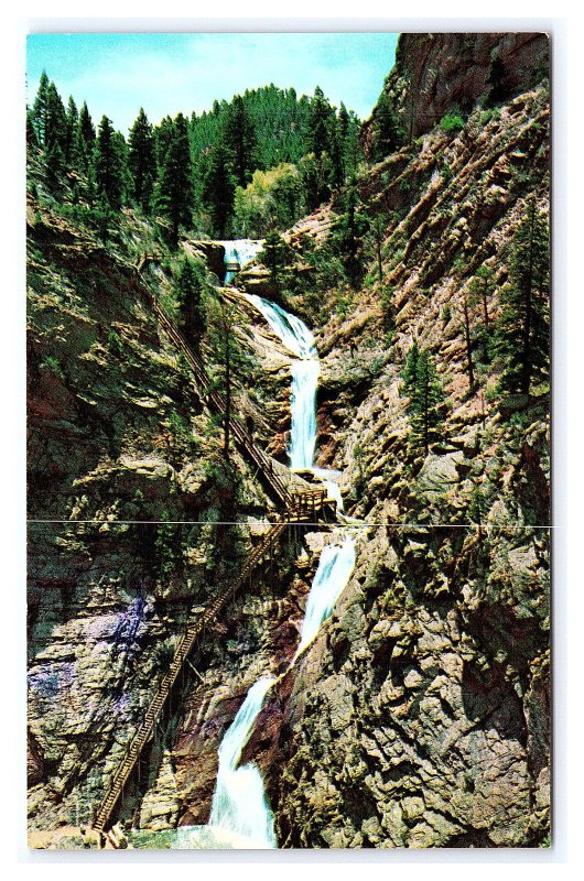 Sevens Falls South Cheyenne Canon Colorado Springs Colorado Postcard