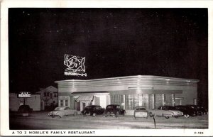 A to Z Mobile's Family Restaurant Mobile AL Seafood Vintage Postcard T63