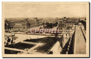 Old Postcard Paris A paercu the Louvre Palace