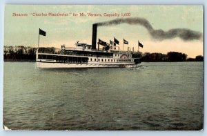 New Berlin York Postcard Steamer Charles Macalester Mt. Vernon Dock 1910 Vintage