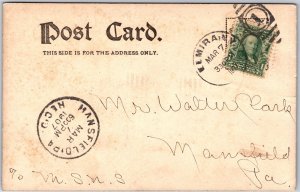 Elmira New York NY, 1907  Old Houses, Mansion Buildings, Driveways, Postcard