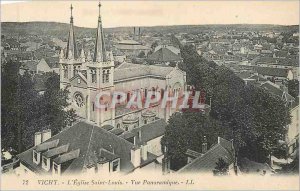 Postcard Old Vichy the church saint louis panoramic view