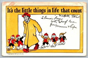 1905  Comic Humor  Man With Children  Postcard