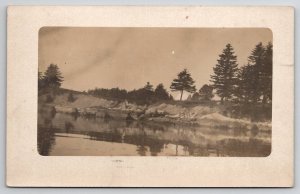 Maine Camp Scene On West Branch Penobscot River Men Large Sea Ravin Postcard A38